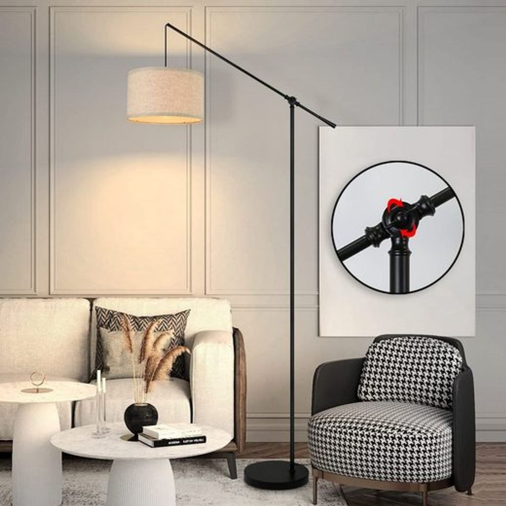 Zmh Stehlampe Modern Standleuchte Design Deko Bogenlampe E27 Wohnzimmer Led  Wechselbar in Standleuchte Wohnzimmer
